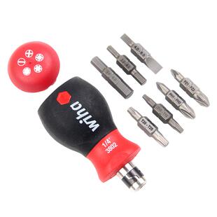 德国wiha威汉短柄螺丝刀多功能进口小胖萝卜头改锥批头起子套装