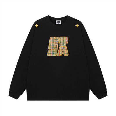 STA旗舰店贴布刺绣美式复古长袖男女潮牌高街重磅纯棉情侣卫衣