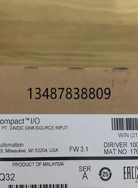 议价1769-IQ32 CompactLogix32 24VDC D/I PLC输入AB罗克韦尔17691Q32
