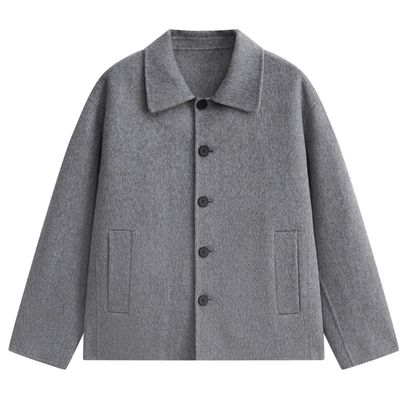 MODE COMMUTER | MC绵羊毛驼绒混纺光亮绒软经典翻领廓形开襟大衣