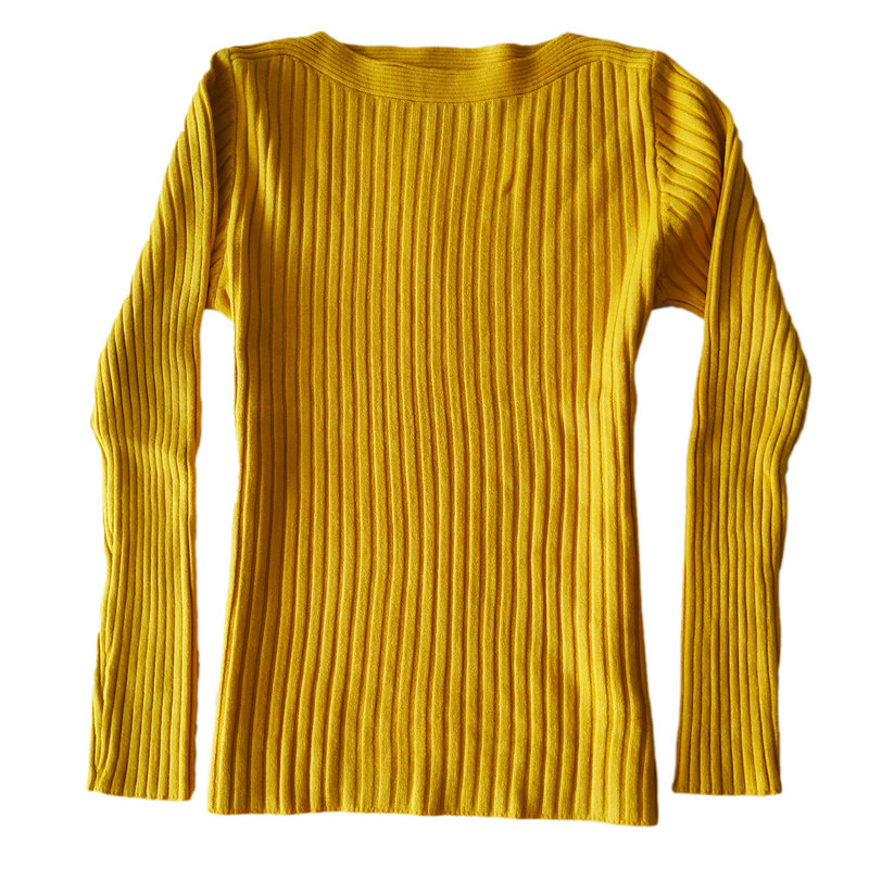 秋冬季新款一字肩矮领打底毛衣紧身毛线上衣服装内搭女针织衫学生