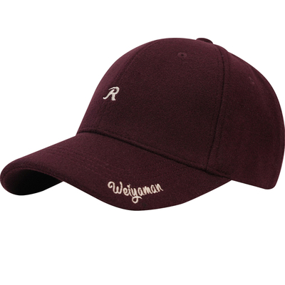 秋冬保暖大头围显脸小毛呢棒球帽