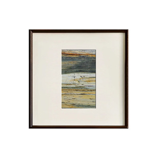 岩层低语 中古风玄关装饰画小众极简新中式茶室禅意简约抽象挂画