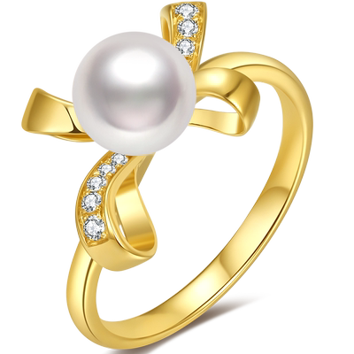 LynnHaven麟玟akoya蝴蝶结戒指