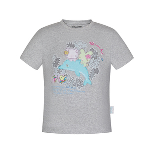 BETWEENANDx鸟鸟一 夏季灰色正肩短款上衣blingbiling烫钻短袖t恤