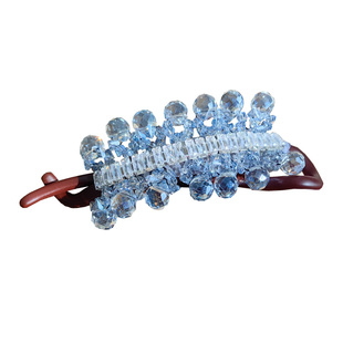 31街花饰韩版水晶串珠发夹轻奢后脑勺盘发扭夹高级感头饰发饰夹女