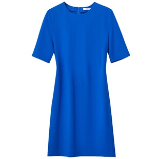 Amii修身t恤连衣裙女夏季2024新款短款小个子短袖弹力罗马布短裙