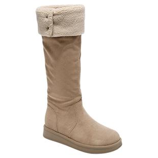 saturdaymode加绒长筒靴女2025新款冬季厚底翻边雪地靴保暖骑士靴