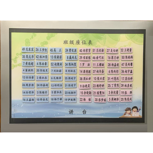 排座位姓名贴活动座位表点名册座次表磁力贴翻盖软磁座位表冰箱贴