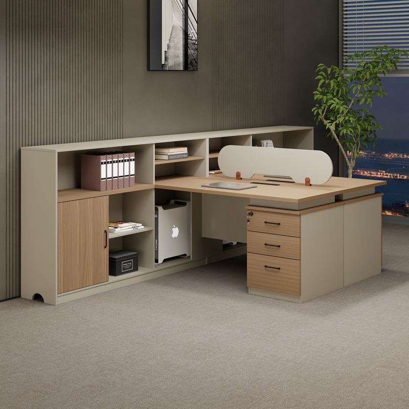 办公室2人财务桌员工位办公桌椅组合双人3/4人位简约现代屏风工位