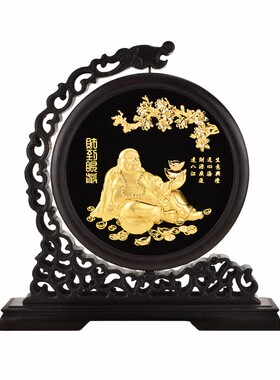 招财进宝足金工艺品摆件金箔桌面摆件公司年会商务礼品送友人