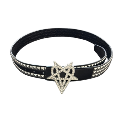 ironworks五芒爱心镶钻扣头腰带