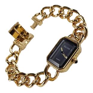 复古时尚单品牛仔链小方糖手链表香家原版扣客制化手围长度石英