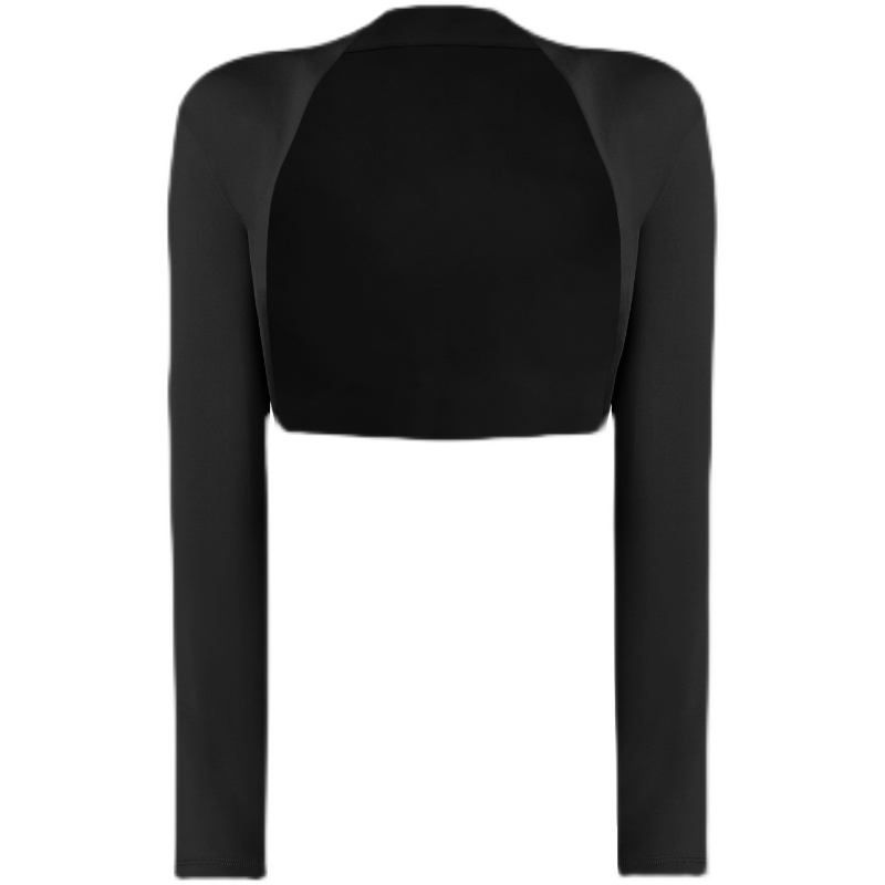 运动长袖瑜伽舞蹈披肩健身上衣纯色开衫防晒小坎肩遮副乳训练罩衫