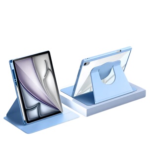 适用2026新款苹果iPad Air11亚克力保护套ipadair13旋转A3266平板保护壳airm4透明ipadair11英寸带笔槽支架后