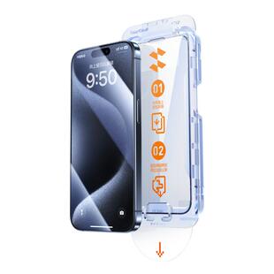 闪魔新款适用苹果15pro钢化膜iPhone16promax手机膜14pro保护膜无尘仓PM贴膜13防窥膜plus屏幕膜不挡屏无纹