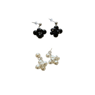 韩国同款grapes bunche earring珍珠花朵耳环简约气质百搭耳饰女