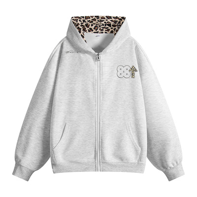 88rising豹纹耳朵刺绣连帽卫衣