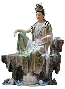 自在观音菩萨水月观世音佛像摆件