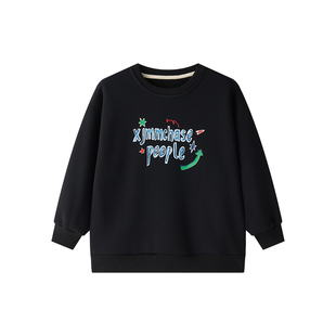 虾酱麻麻男童加绒卫衣冬季2025新款男孩洋气加厚连帽儿童保暖上衣