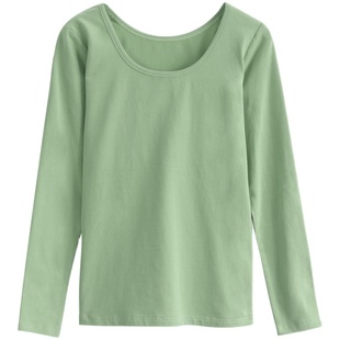 秋衣女士纯棉大码内衣女单件内穿低领打底衫棉毛衫秋冬贴身上衣冬