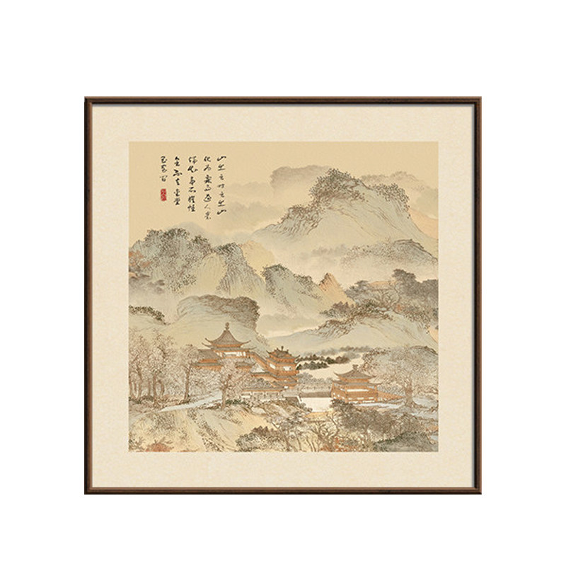 新中式宋韵山水客厅挂画