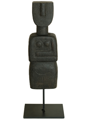 栀美家 侘寂风复古人像木雕摆件 民宿书房软装饰品家居玄关陈设