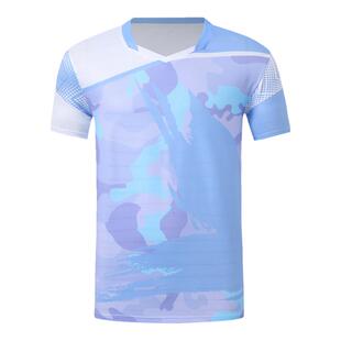 夏季短袖羽毛球服紫罗兰运动套装男女网球T恤团队比赛服定制印字