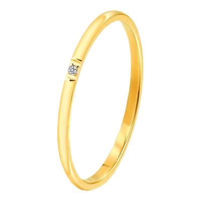 18K金碎钻细戒指女AU750玫瑰金