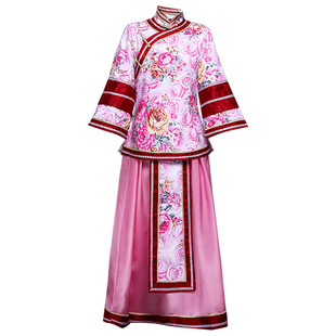 民国小姐装秀禾服少奶奶演出服清朝福晋格格装中式伴娘喜娘礼服女
