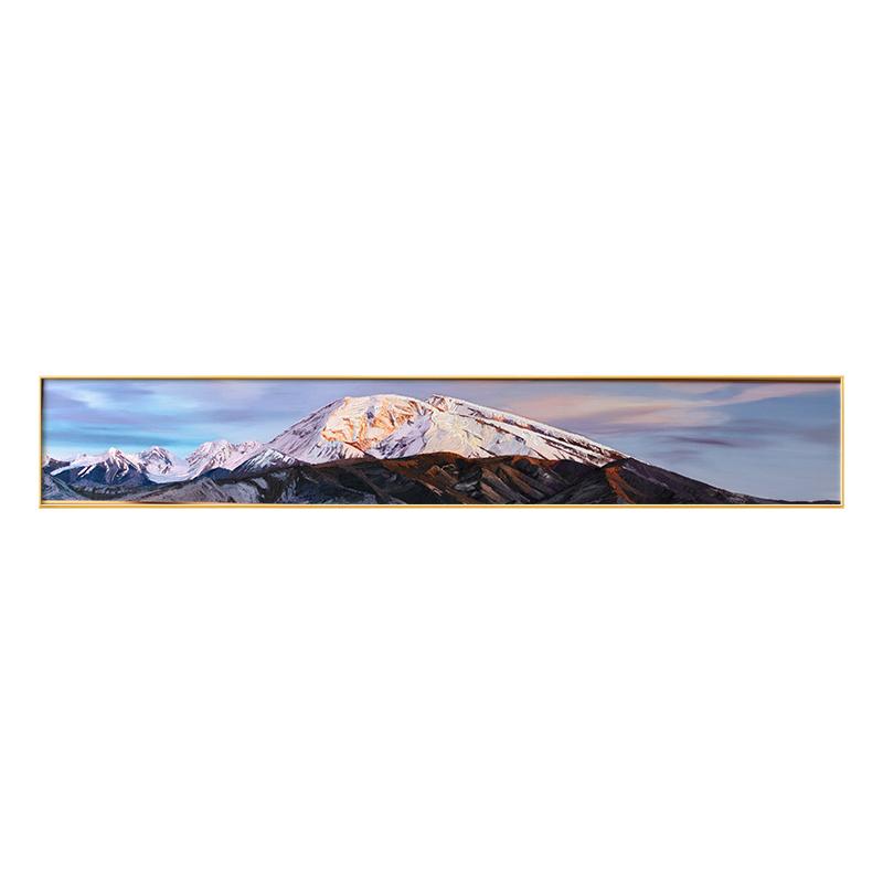 三千山手绘原创慕士塔格峰油画客厅装饰画丙烯画肌理画沙发背景墙