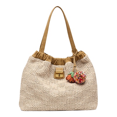 【礼物】MARC JACOBS/莫杰 CRISTINA 中号织物编织设计单肩包