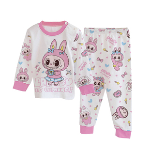 拉布布儿童睡衣女孩2025新款秋冬纯棉家居服女童宝宝秋衣秋裤套装