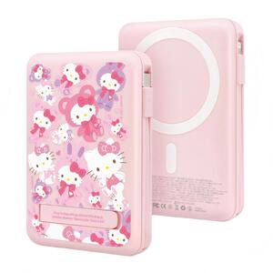 Hello Kitty充电宝磁吸超薄小巧便携自带线适用苹果15iphone16快充10000毫安超大容量飞机可携带新款移动电源