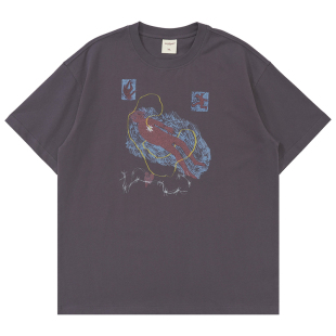 Mentmate 26SS 原创充电人插画涂鸦tee夏 小众圆领短袖T恤 蒙马特