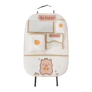 汽车椅背收纳袋挂袋车载座椅后背防踢垫多功能可爱车内储物置物袋