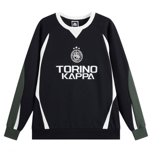 Kappa卡帕背靠背运动卫衣女春季新款美式复古休闲圆领长袖球衣男