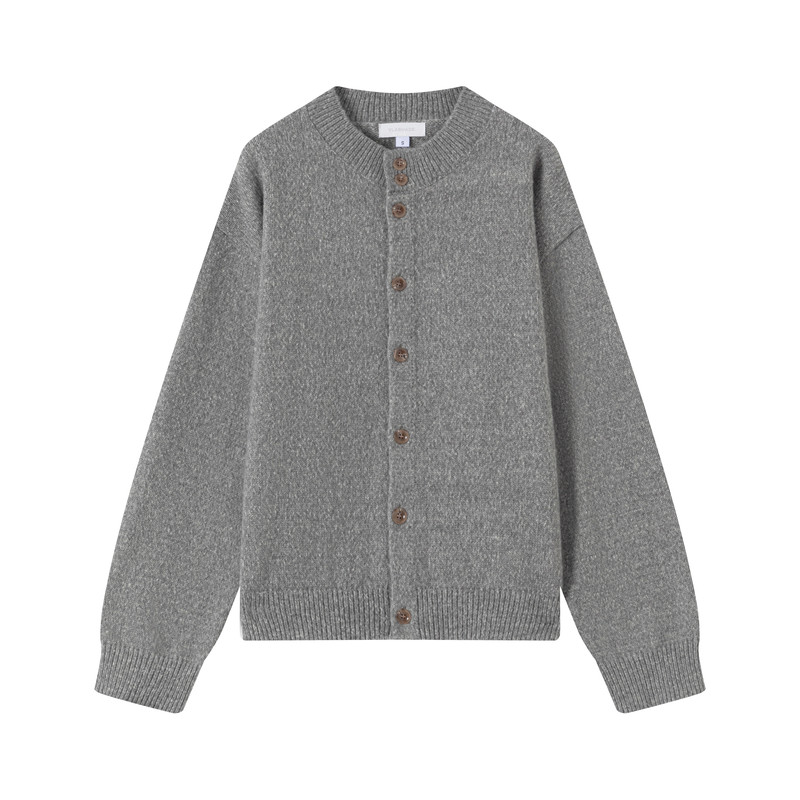 VLABMADE松弛花纱圆领开衫毛衣