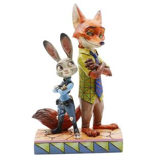 enesco迪士尼摆件疯狂动物城周边朱迪尼克手办尼克狐情人节礼物