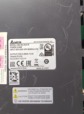 议价DELTAB2系列伺服驱动器ASD-B2-2023-B，适用