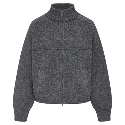 MOUSSY 2025冬季新品休闲通勤风立领双拉链针织毛衣010IA170-3911