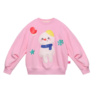 pocoblush【不化的雪人】印花卫衣2026秋冬新款女童卡通长袖上衣