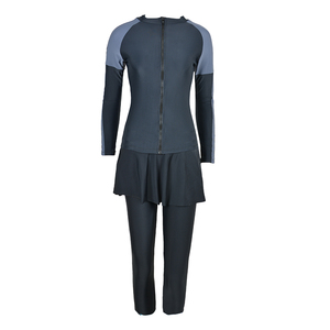 大码潜水服女分体长袖拉链保守服长裤水母防晒潜水衣水母服游泳衣