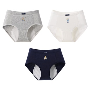 TeenieWeenie小熊女士生理内裤纯棉高腰加宽防侧漏姨妈裤卫生裤