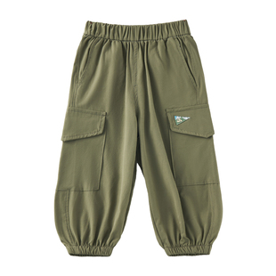 欧孕儿童裤子夏季薄款男女童工装裤运动防蚊休闲2025新款宝宝长裤