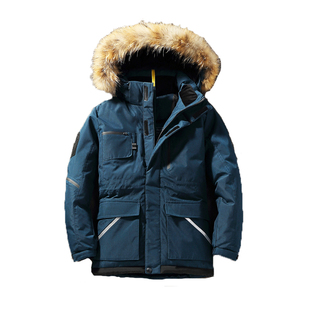 反季特价工装加厚羽绒服男士中长款户外大毛领东北防水保暖外套潮