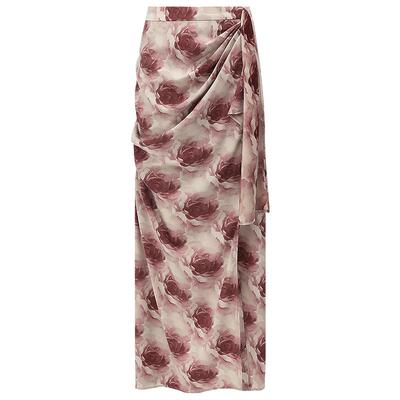 COCOBELLA围裹式玫瑰印花半身裙