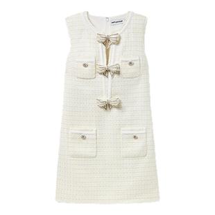 self-portrait 2025春夏白色小香风蝴蝶结礼服千金连衣裙