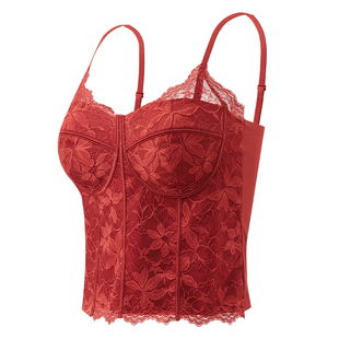秋冬蕾丝保暖吊带背心女带胸垫修身显瘦不臃肿外穿内搭打底上衣