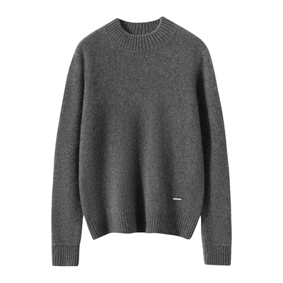 康塞妮半高领加厚羊绒衫女100纯山羊绒毛衣秋冬新款宽松针织打底